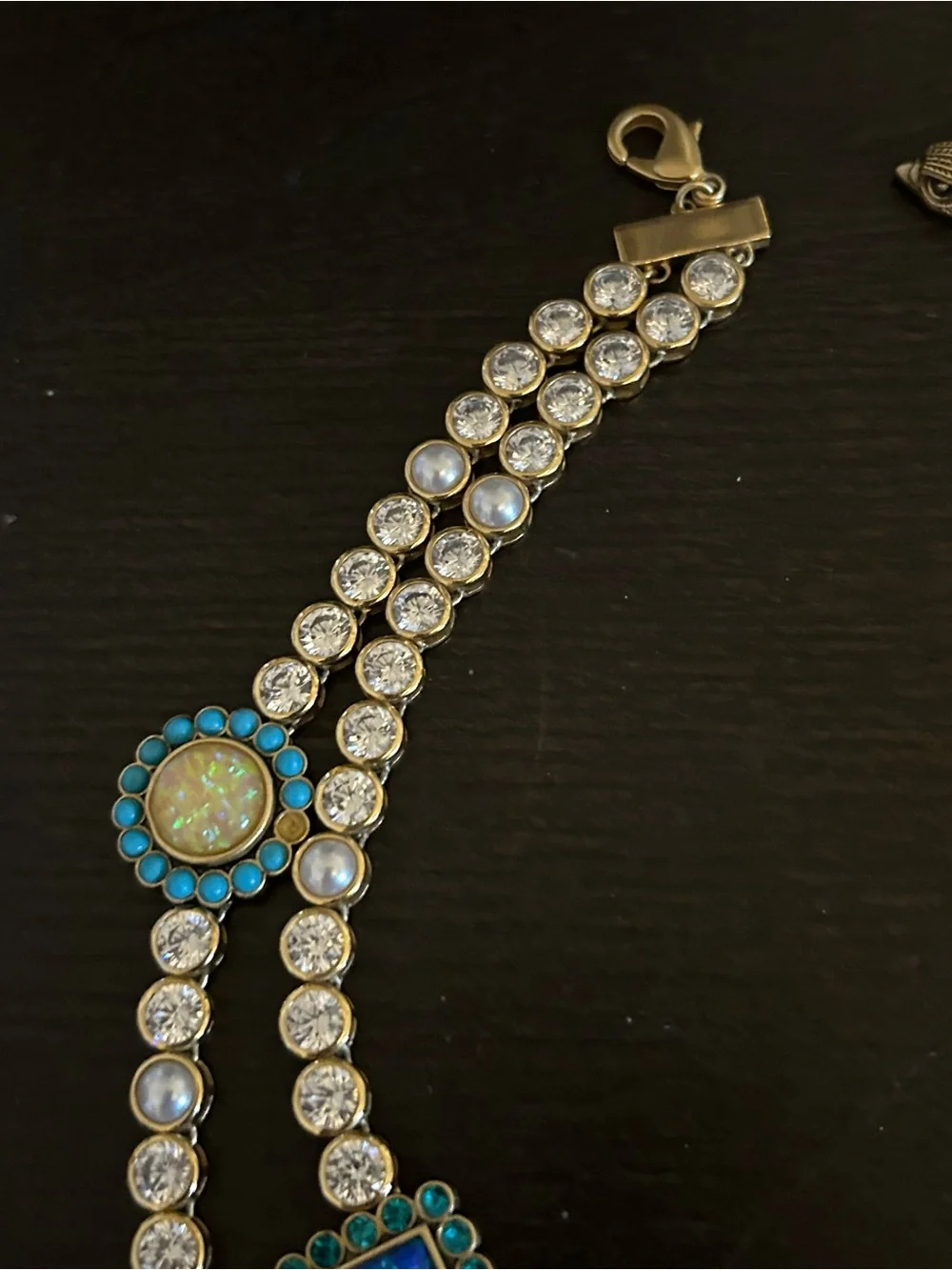 Kurt Geiger Gold-Tone Multi Gemstone Crystal Necklace - Picture 5 of 5